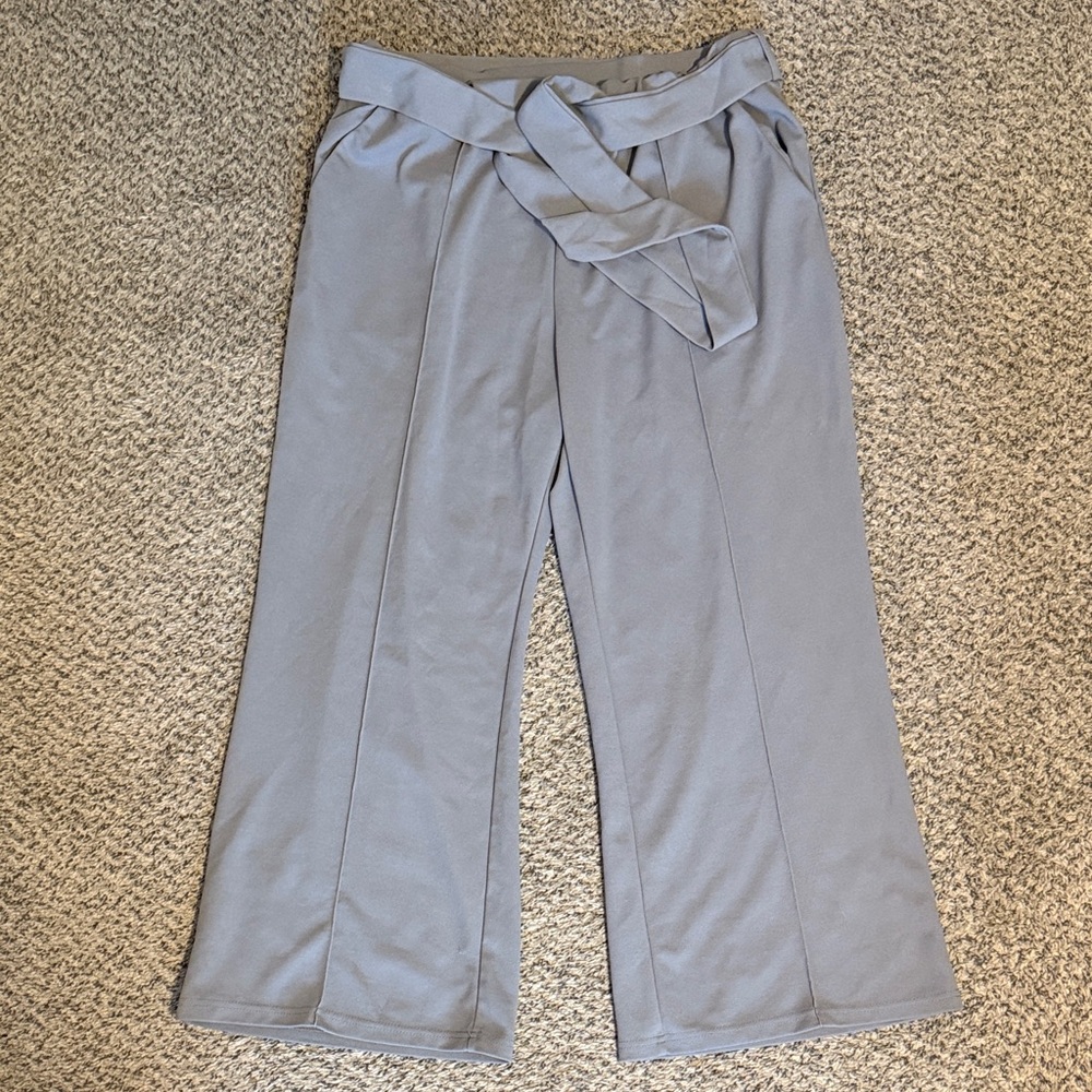 SHEIN Curve Light Gray Wide-Leg Pants 3XL Business Casual
